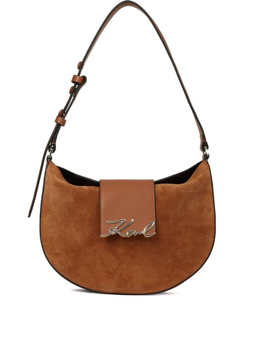 Borsa donna mezza luna K/signature in pelle scamosciata Karl Lagerfeld | B1W301965047
